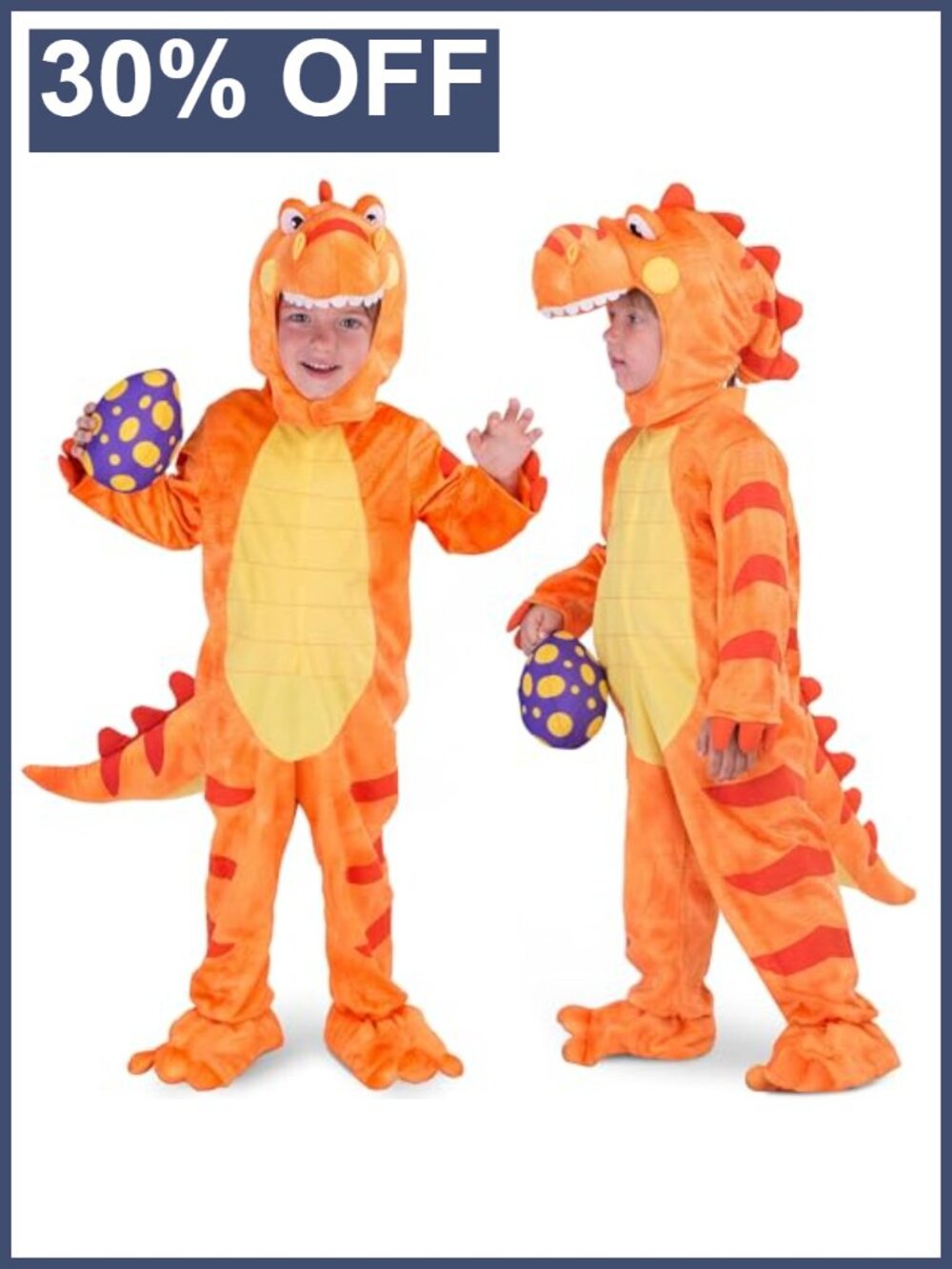T-Rex Dinosaur Costume Toddler Plush Egg Halloween Dress Up Jumpsuit